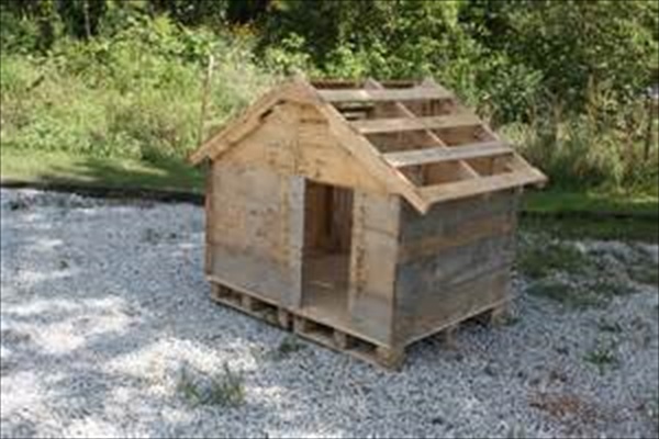 Dog house made of pallet